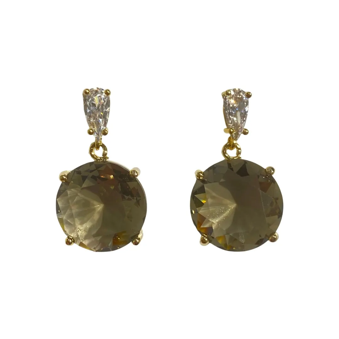 Amy Circle Teardrop Statement Earrings