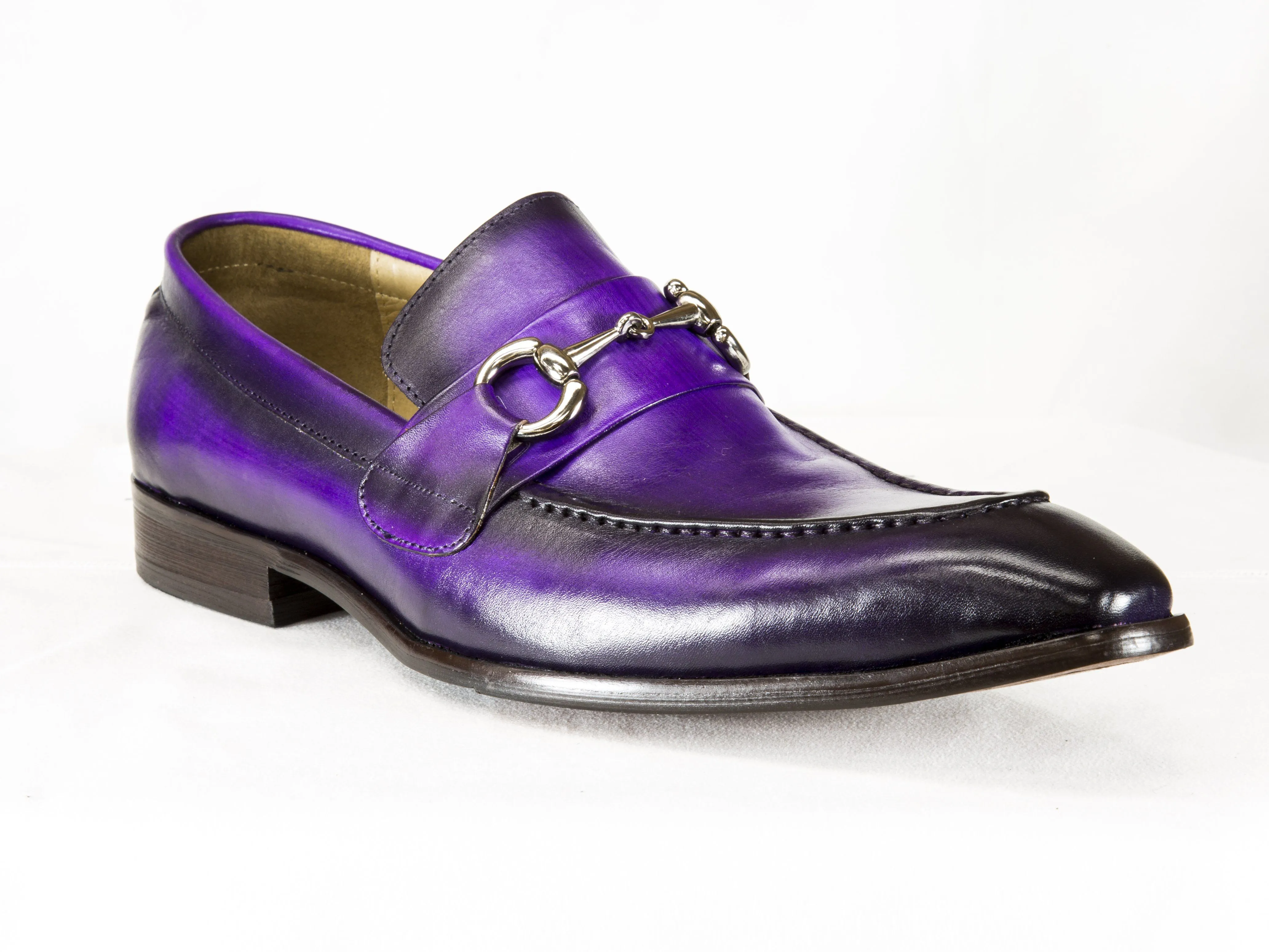 Burnished Calfskin Slip-On Loafer Purple