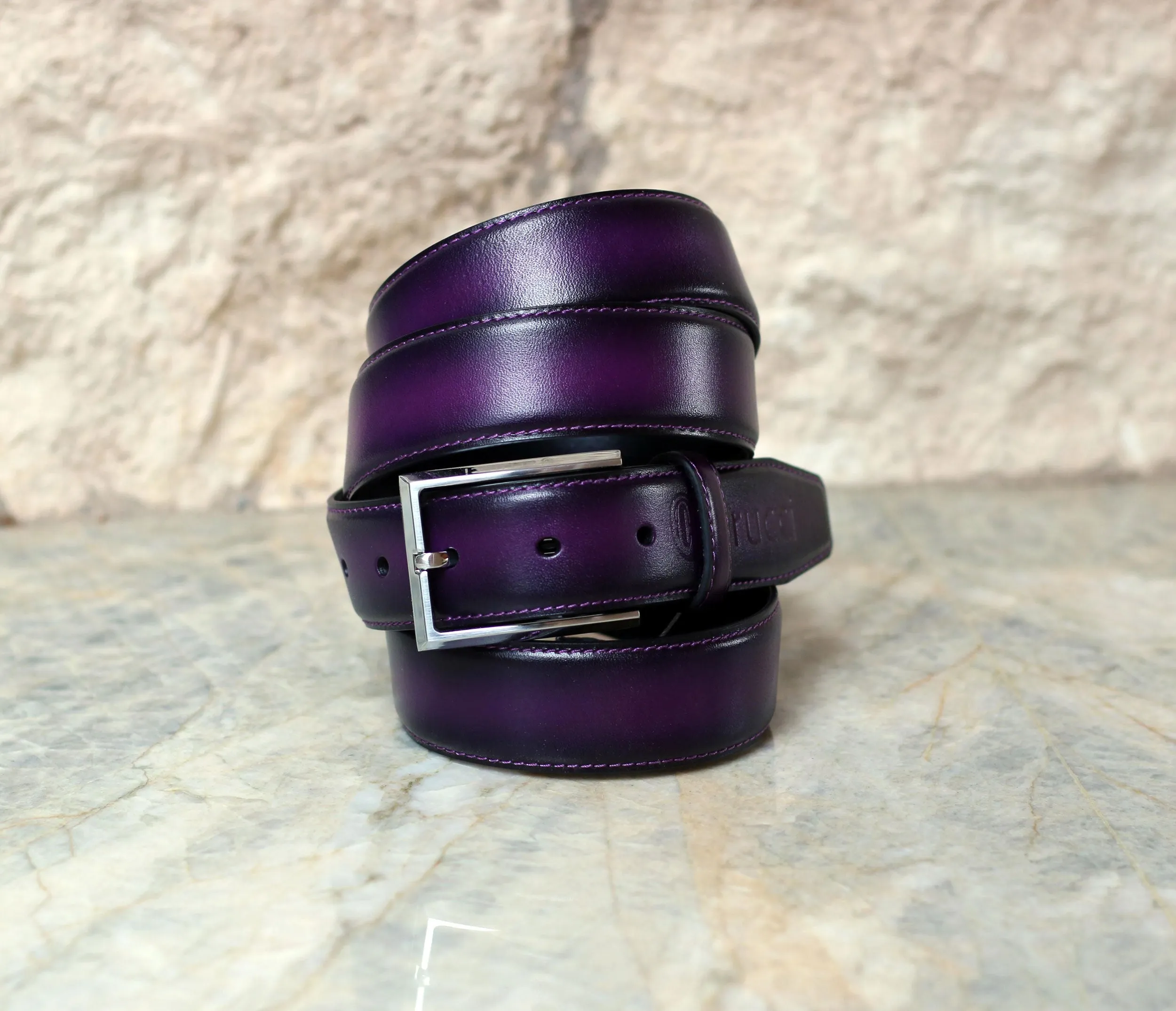 Burnished Calfskin Slip-On Loafer Purple