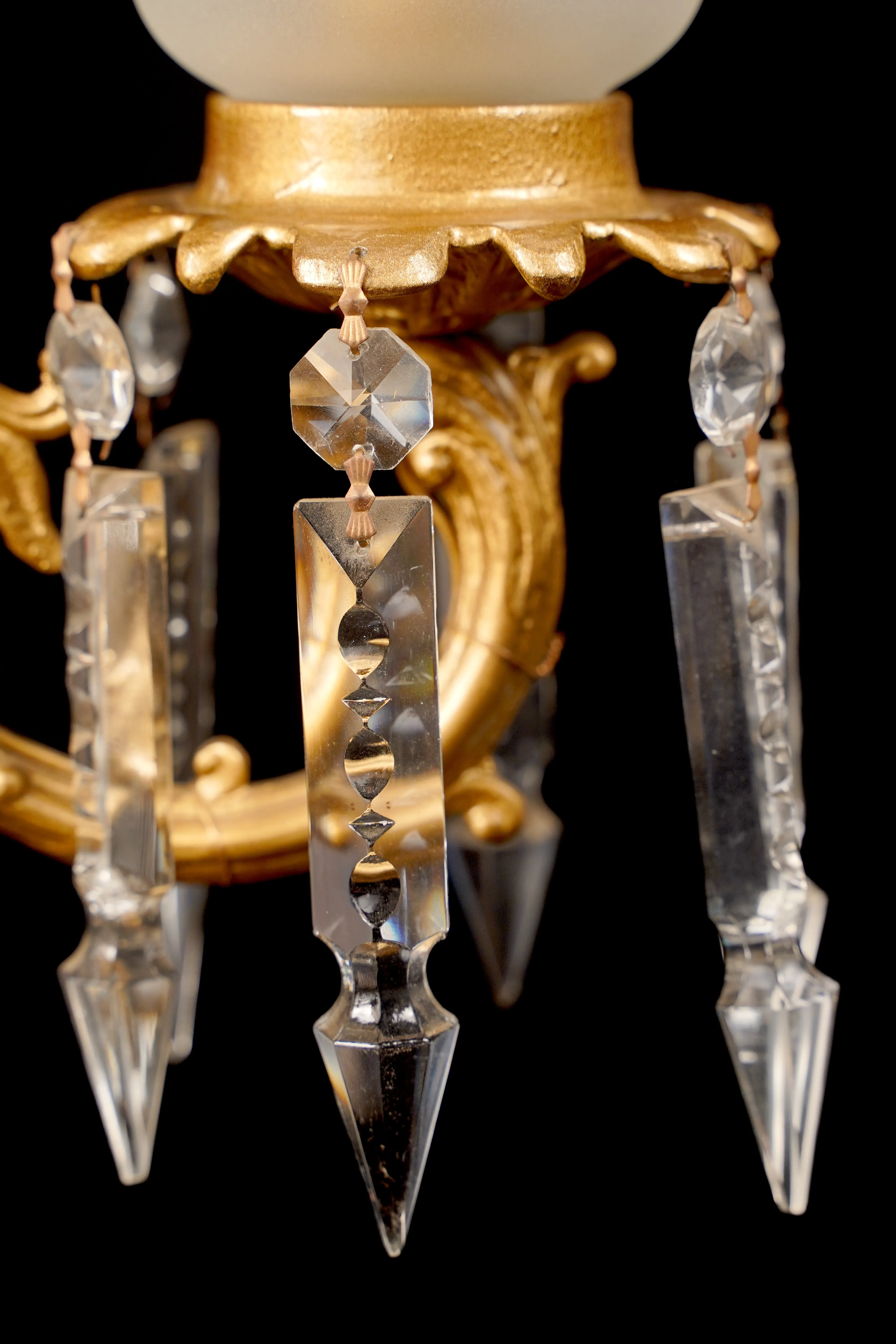 Crystal and Gold Five-Tiered Table Lamp