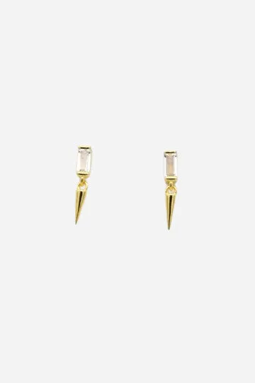 Farrah B Spiked Dangle Stud Earrings in Gold