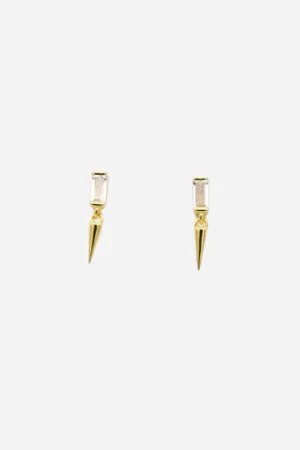 Farrah B Spiked Dangle Stud Earrings in Gold