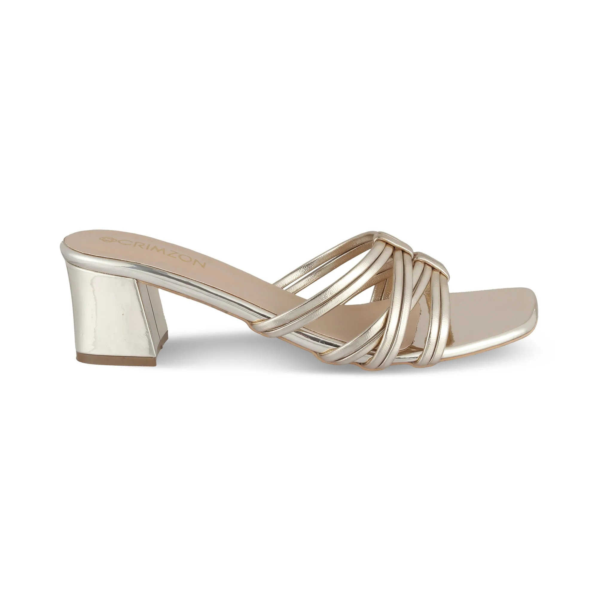 GAUHAR- GOLD BLOCK HEELS