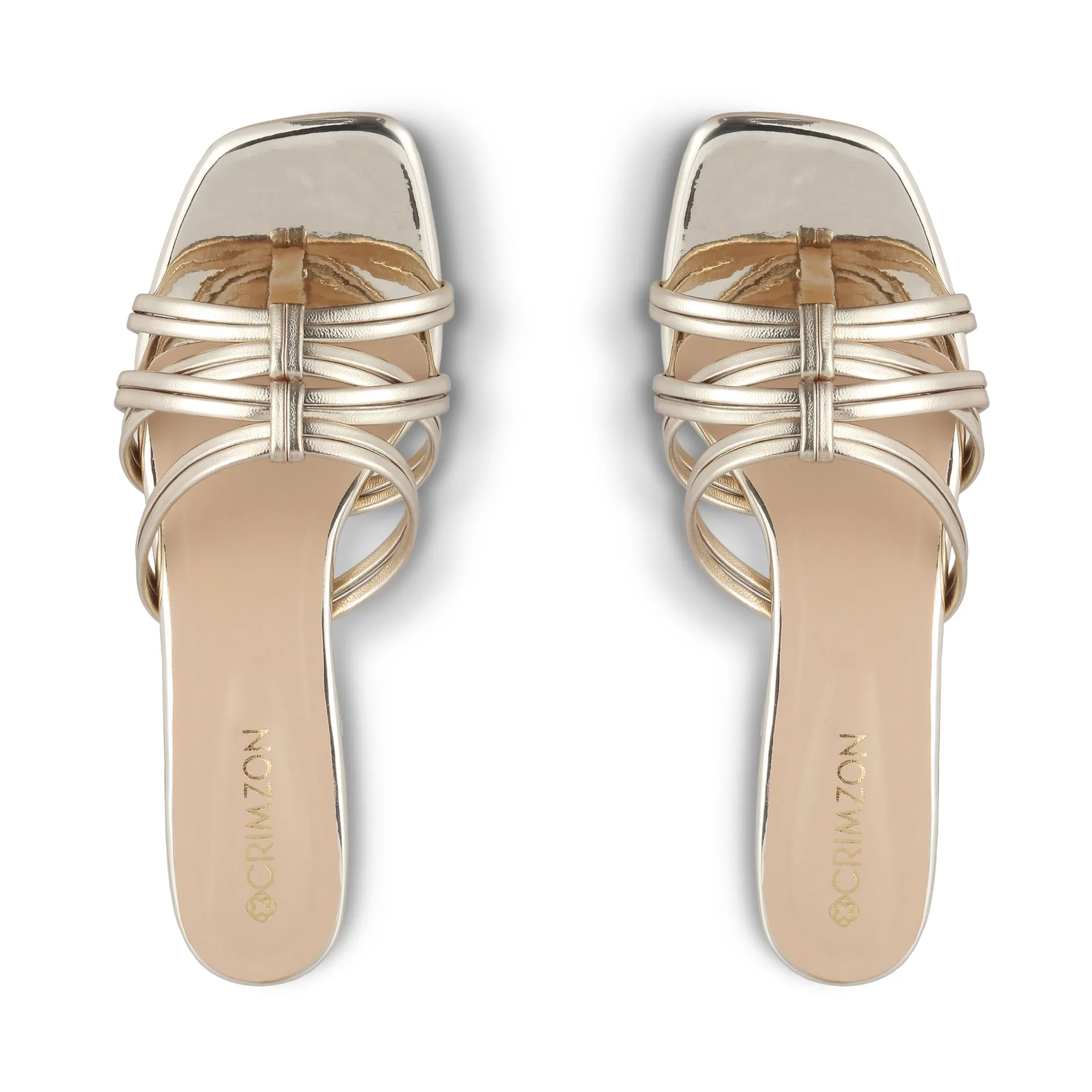 GAUHAR- GOLD BLOCK HEELS