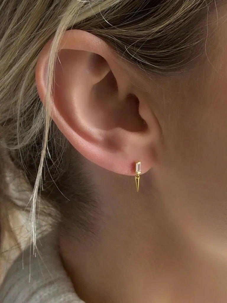 Gold Spiked Dangle Studs