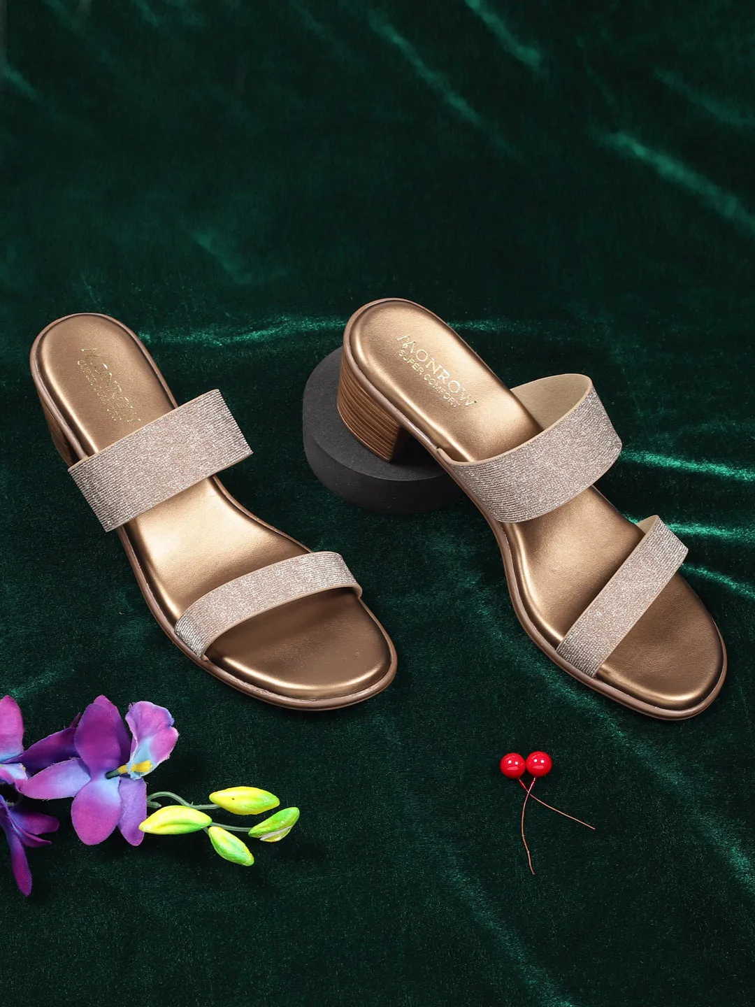 Gracie Bronze Block Heels