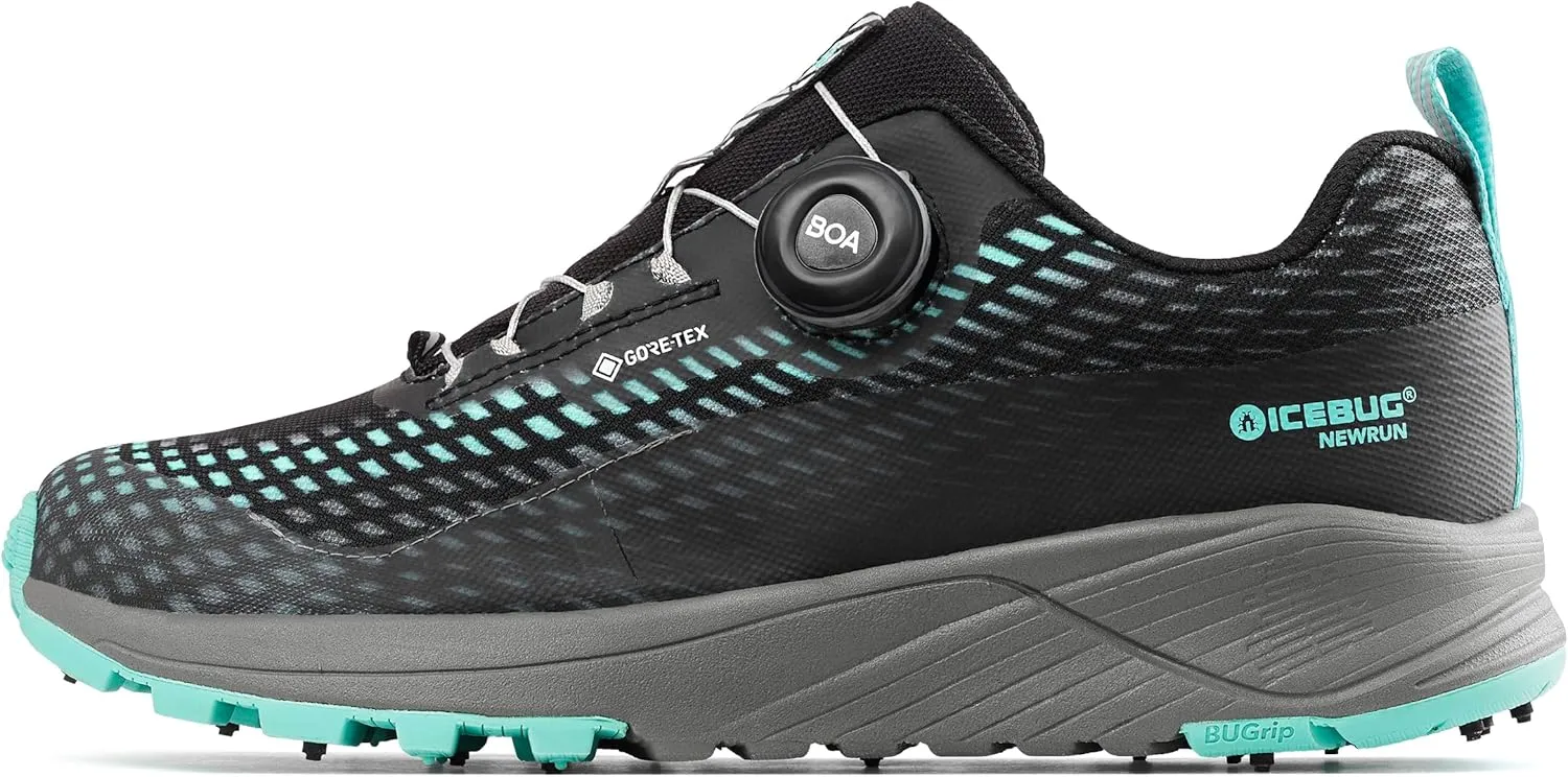 Icebug Womens NewRun BUGrip GTX Trail Running Shoe with Carbide Studded Traction Sole