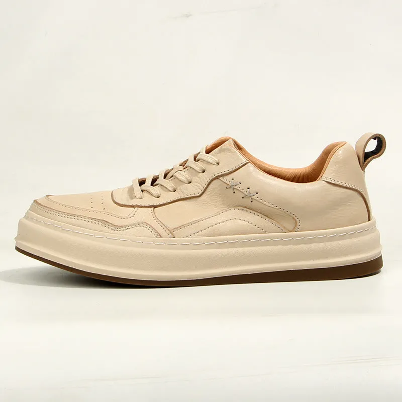 LaceLux Embossed Leather Casual Shoes