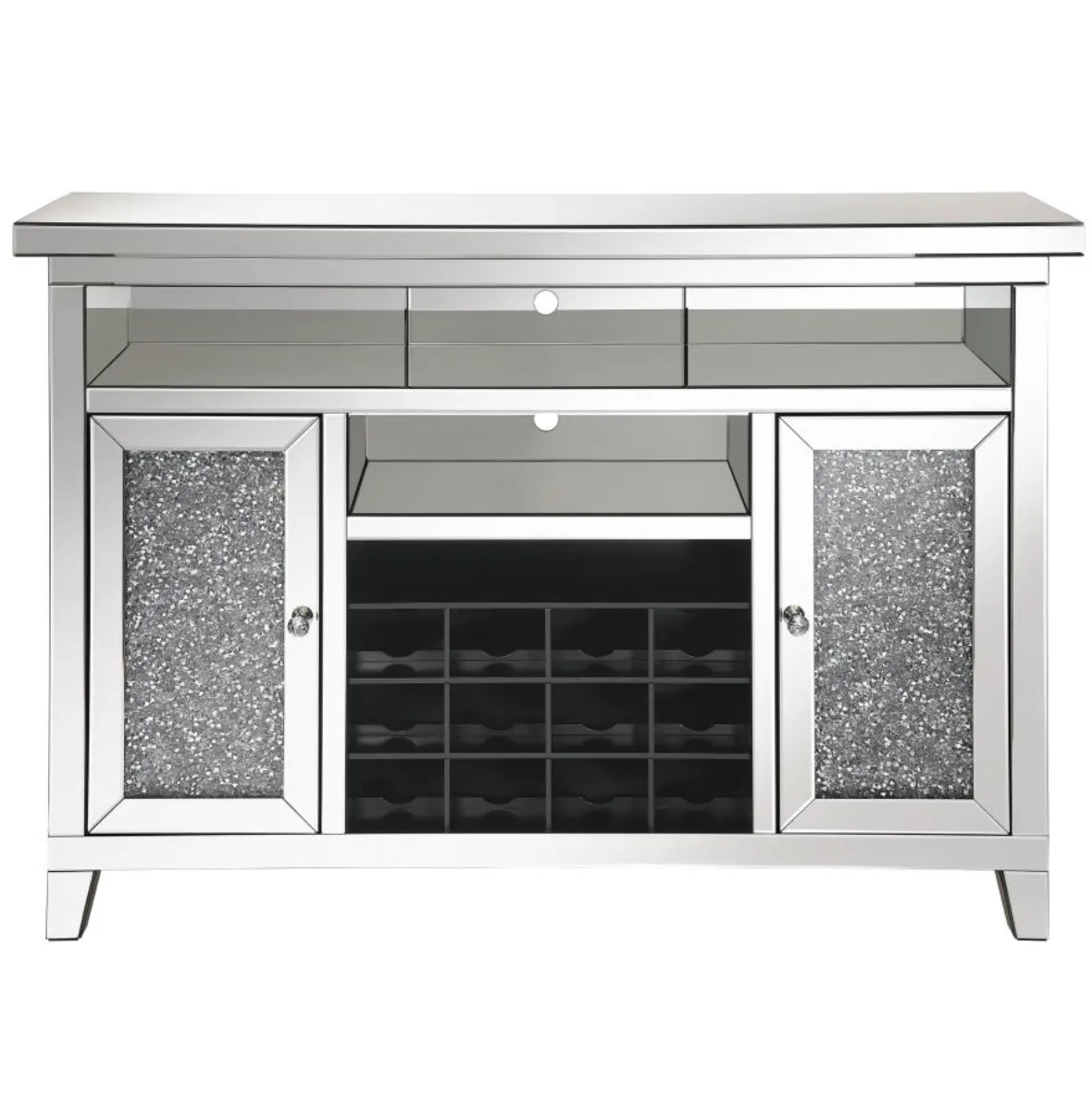 Melinda 2-Door Wine Cabinet with Lighting Mirror