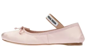 Miu Miu satin slip-on ballet flats with bow