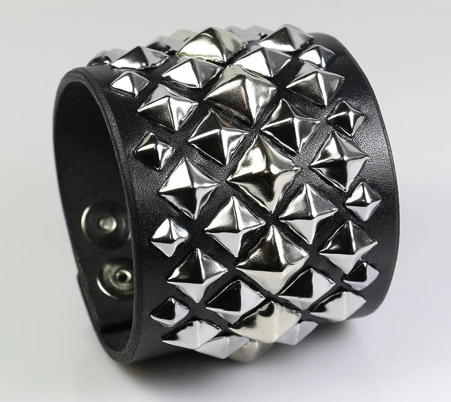 Pyramid Supreme Studded Leather Wristband