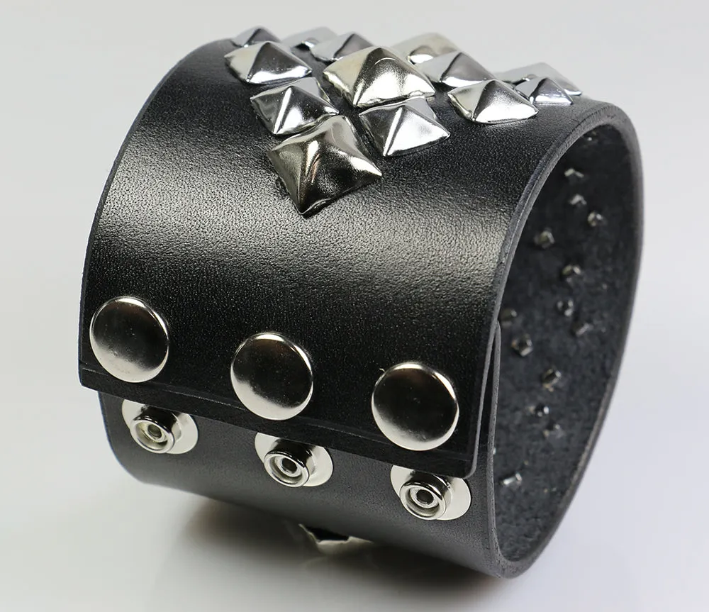 Pyramid Supreme Studded Leather Wristband