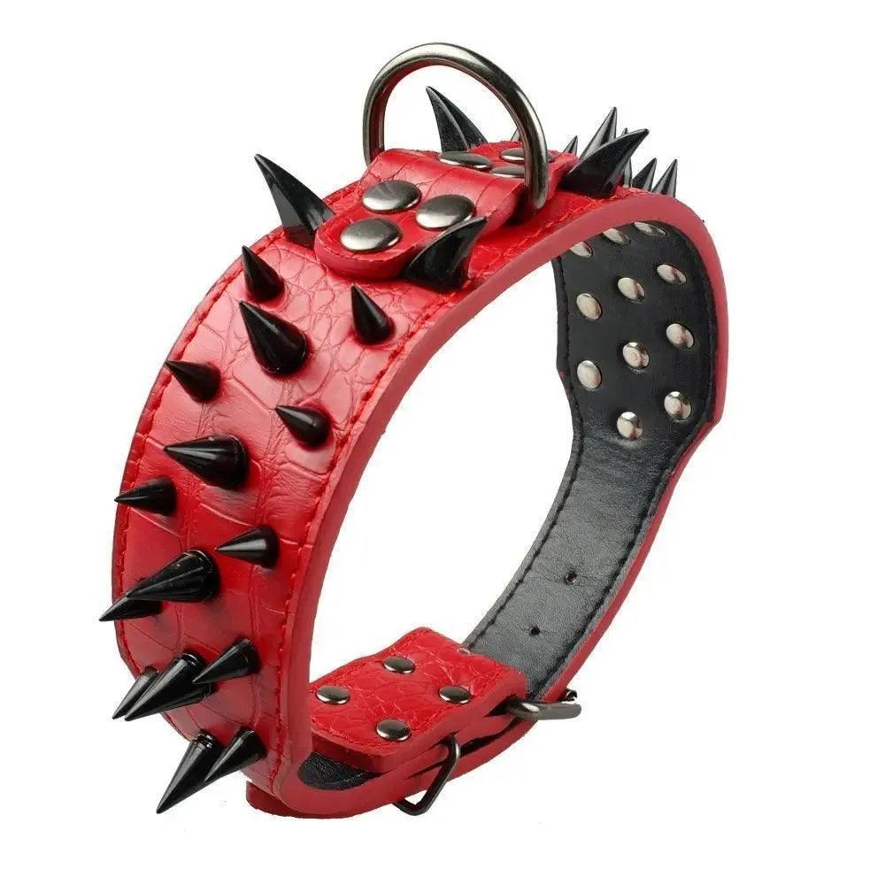 Spiked Leather Dog Collar: Stylish Accessory for Trendsetting Pets