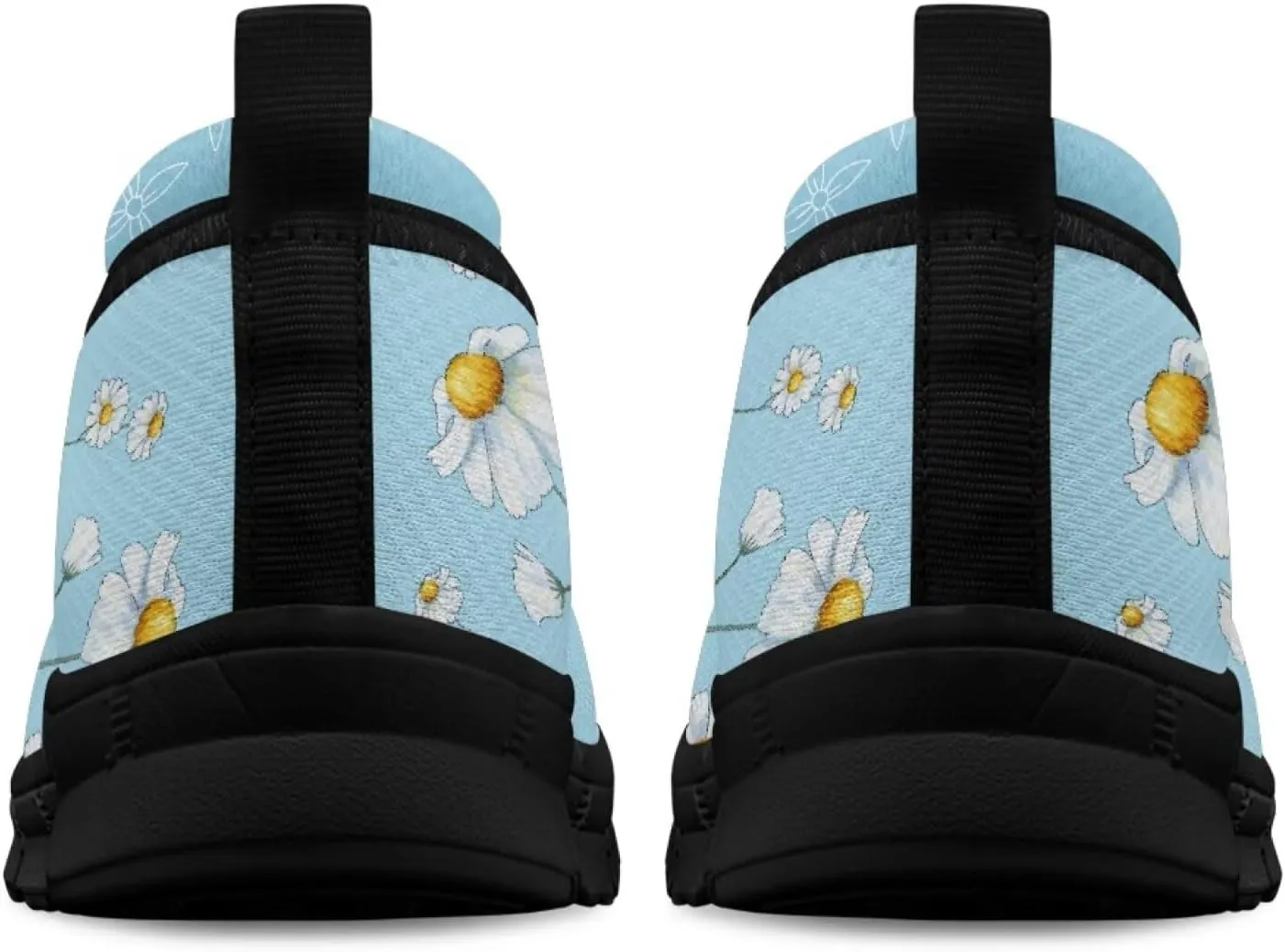 Women's Printed Ballet-Style Flats Slip on Everyday Casual Shoes Floral Paw Pattern Breathable Mesh Lightweight Comfortable Walking Shoes for Travel Dating Black Sole Size 6-11