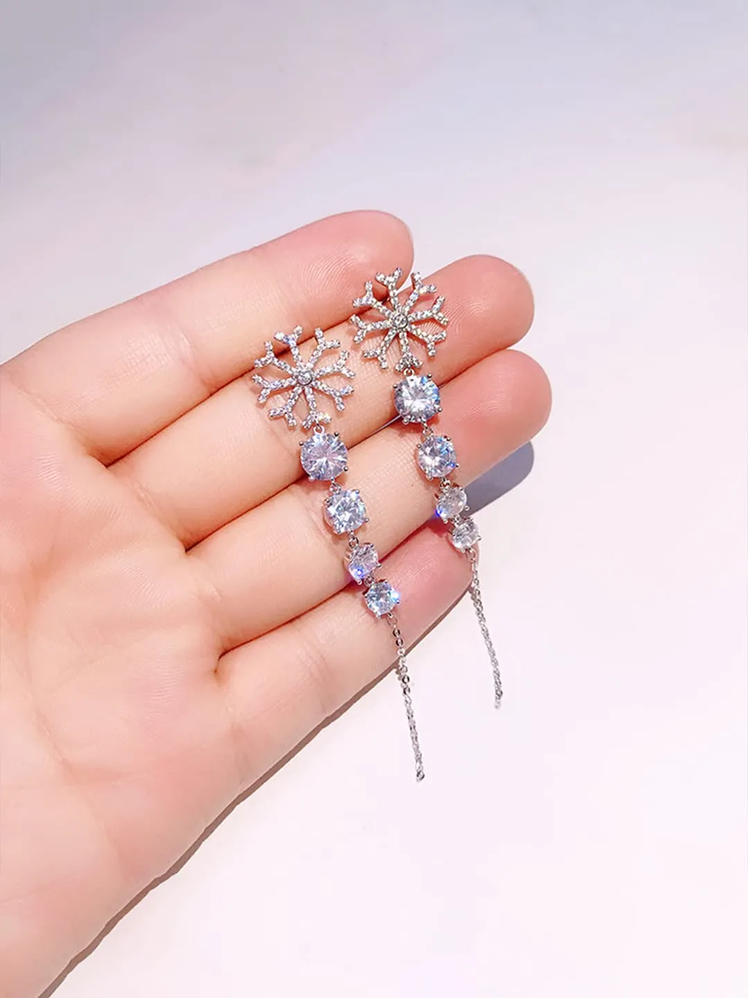 Yellow Chimes Dangler Earrings for Women with White Crystal Silver-toned Glamour Spark Dangler Drop Earrings For Women & Girls