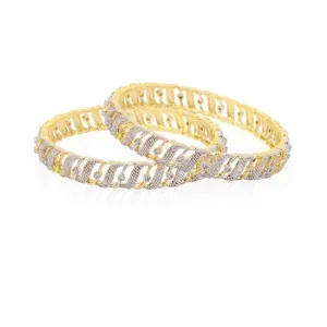 Yellow Chimes Exclusive Sparkling Gold Plated Hand Crafted Designer A Grade Crystal Traditional Bangles for Women and Girls (2.8)